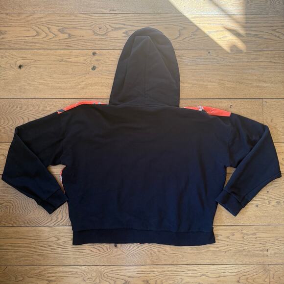 TopShop Floral Front Hooded Sweatshirt US Size 12 Asian Inspired Orange Black - Picture 2 of 7